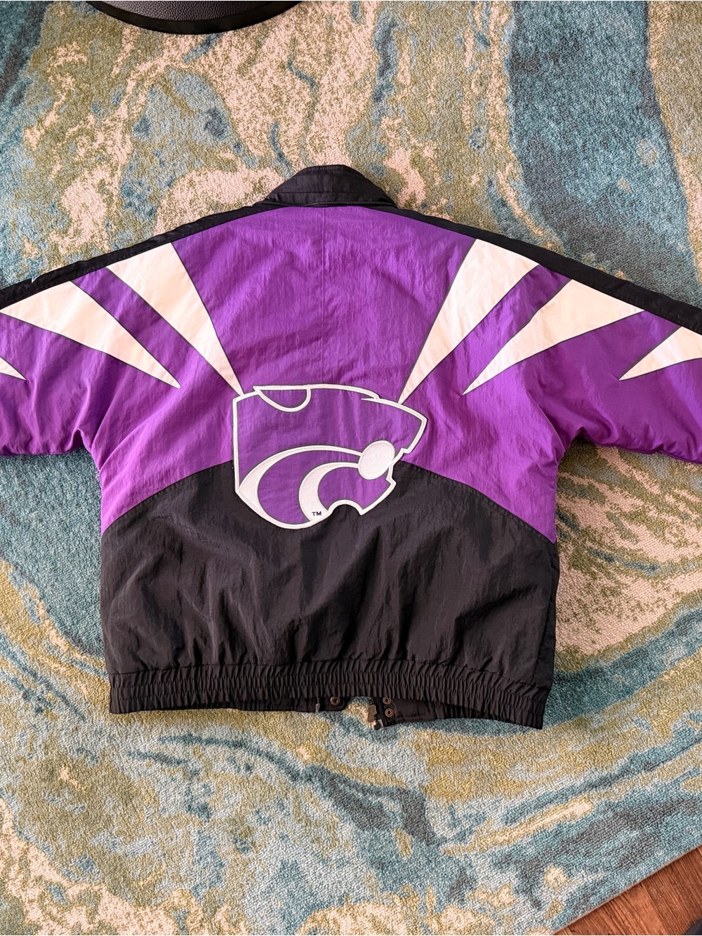 Apex Purple, Black & White Retro Team Puffer Jacket